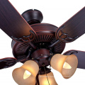 Aquacubic Bathroom 52" Vintage Style Indoor Low Profile Ceiling Fan with LED Light and Pull Chain Control